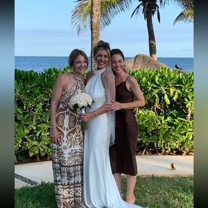 Petal & Pup Brown Satin Dress